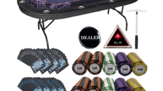 すぐ遊べる 8点ポーカーテーブルフルセット】213㎝×106